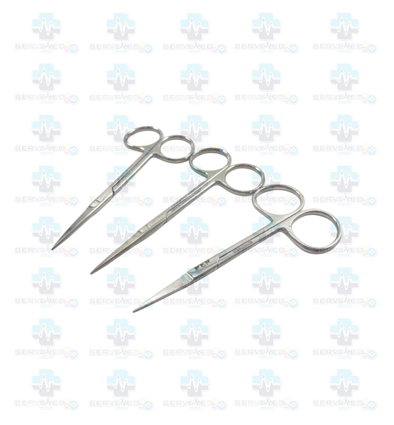 LOT OF 3 V. Mueller OP5530 Knapp Iris Scissors 4 Straight Sharp