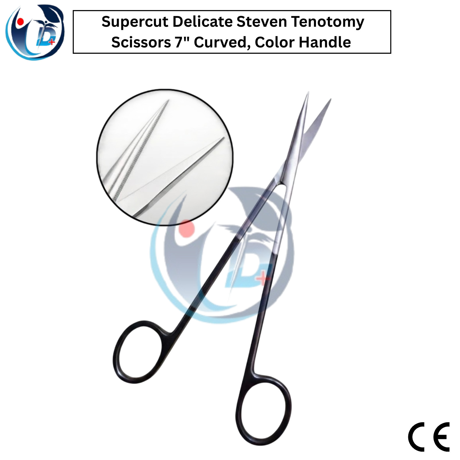 Supercut Delicate Steven Tenotomy Scissors 7″ Curved, Color Handle Surgical DI