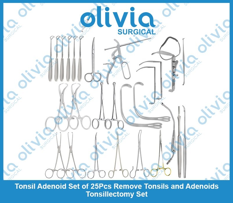 Tonsil Adenoid Set of 25Pcs Remove Tonsils and Adenoids Tonsillectomy Set