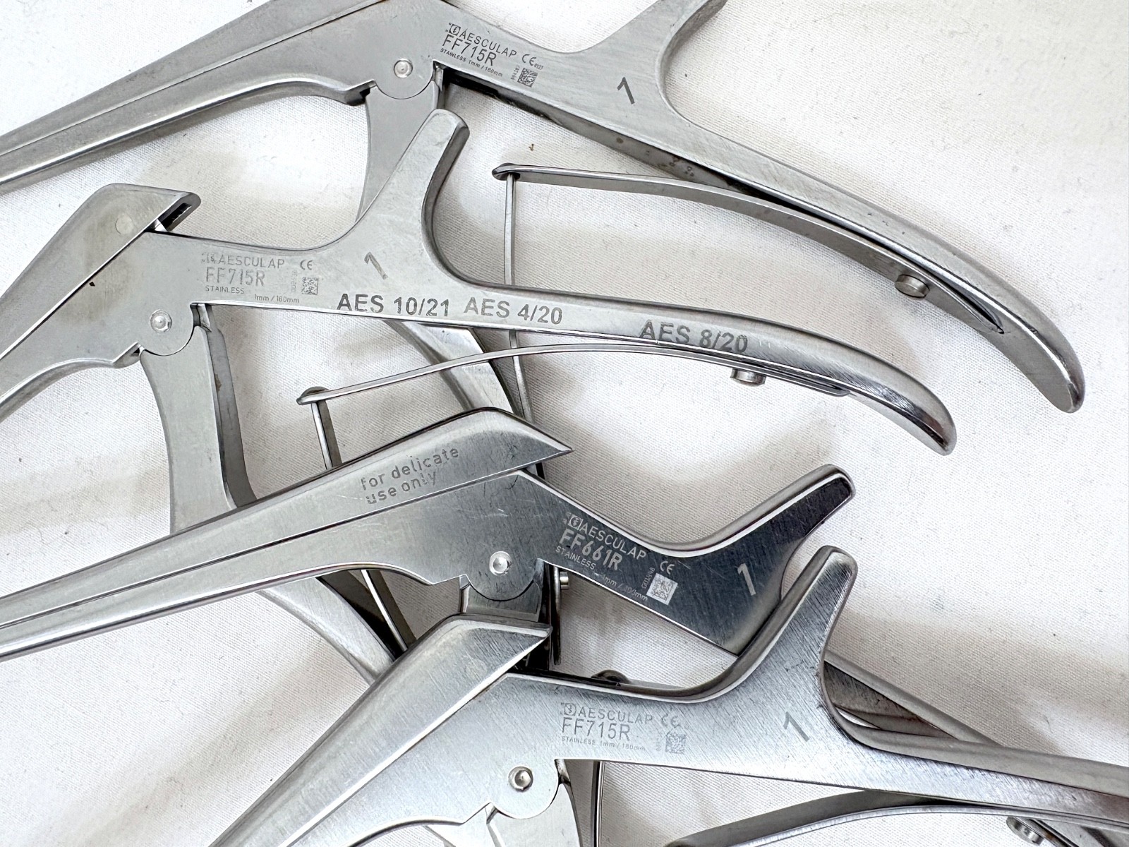 Aesculap Kerrison Orthopedic Rongeur Lot of 9 Instruments FF661R FF772R FF715R