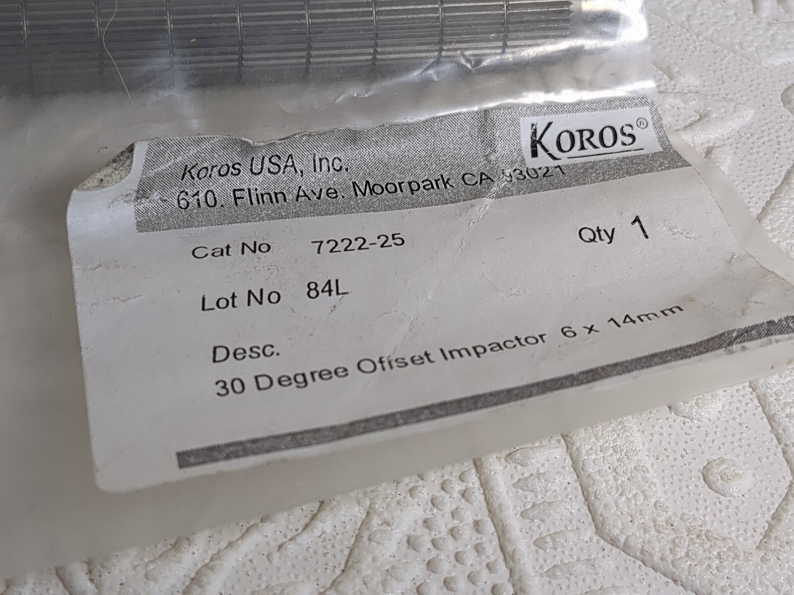 Koros® USA 7222-25 30° offset impactor 6×14 mm