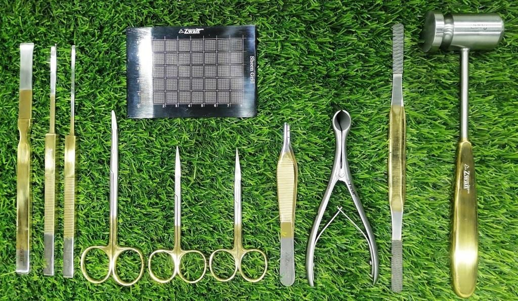 Advance Rhinoplasty Hump Correction ENT Bone Instruments Gold PVD Set of 11 pcs