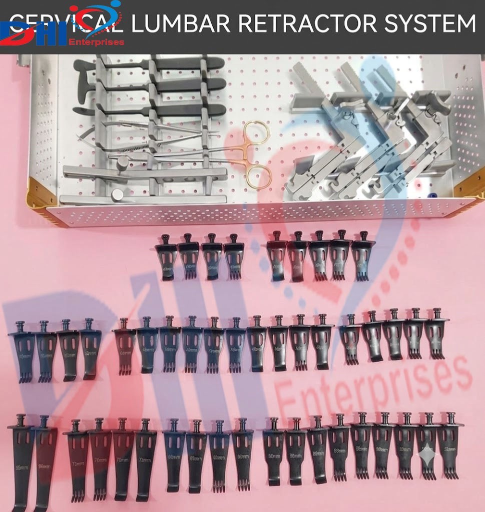 Koros Black-Belt Orthopedic Spine Lumber Retractor Stainless Stee Instrument Set