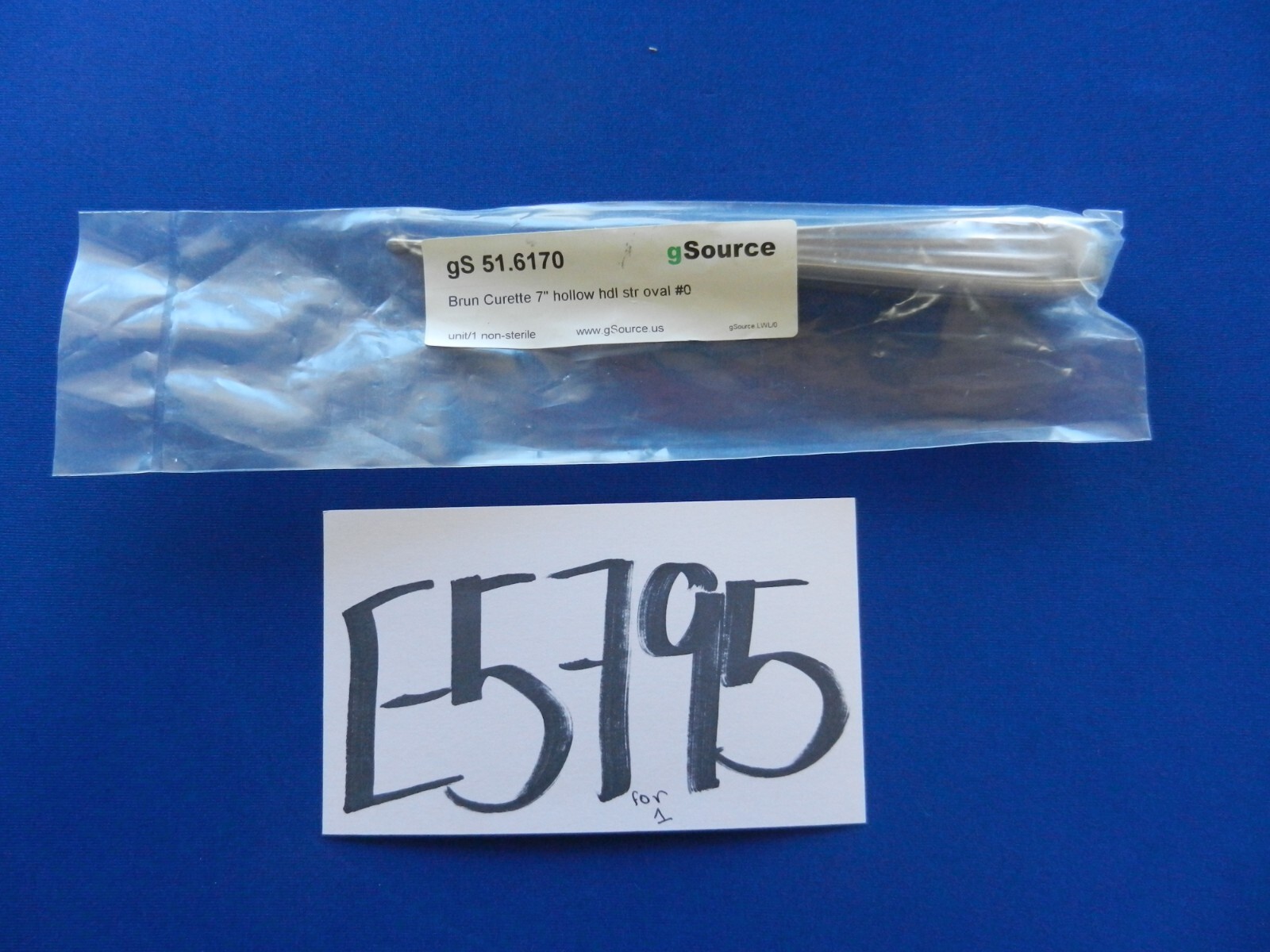 E5795 ***NEW*** gSource gS51.6170 Brun Straight #0 Oval Curette 7″ Length