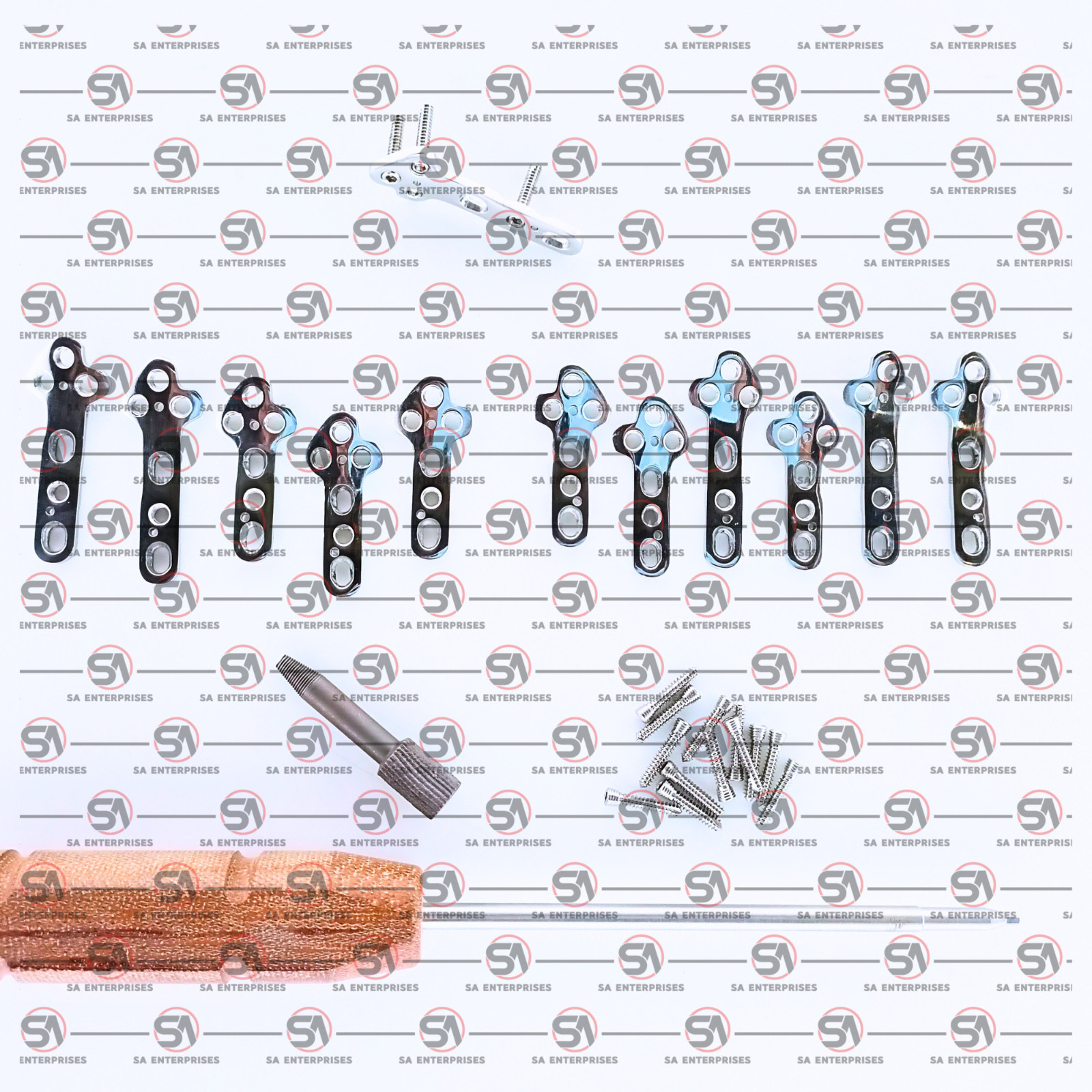 Veterinary TPLO 2.7mm Locking Plates Medium Large L/R & LCP Screws 64 Pcs Set