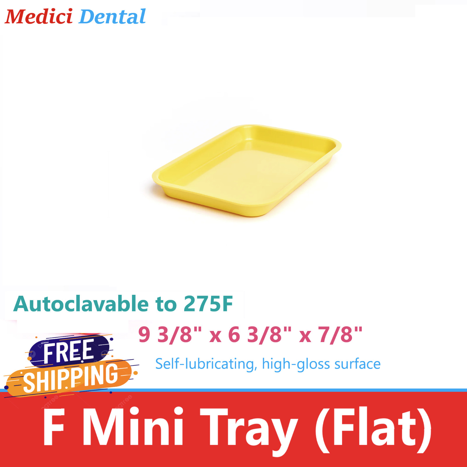 4/Pack – Dental Procedure Set Up Flat Tray Size F (MINI) -Autoclavable 275F