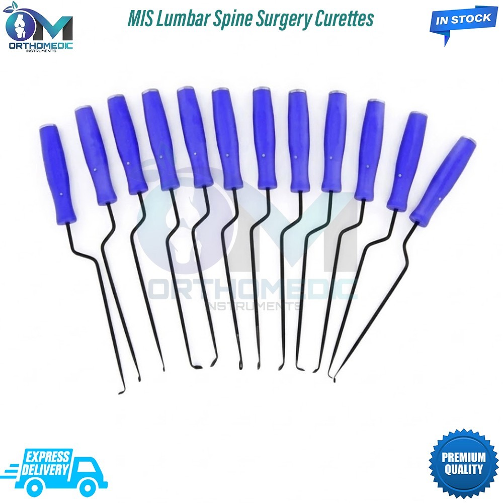 Basic MIS Lumbar Spine Surgery Curettes Set of 12Pcs Instruments Top Quality