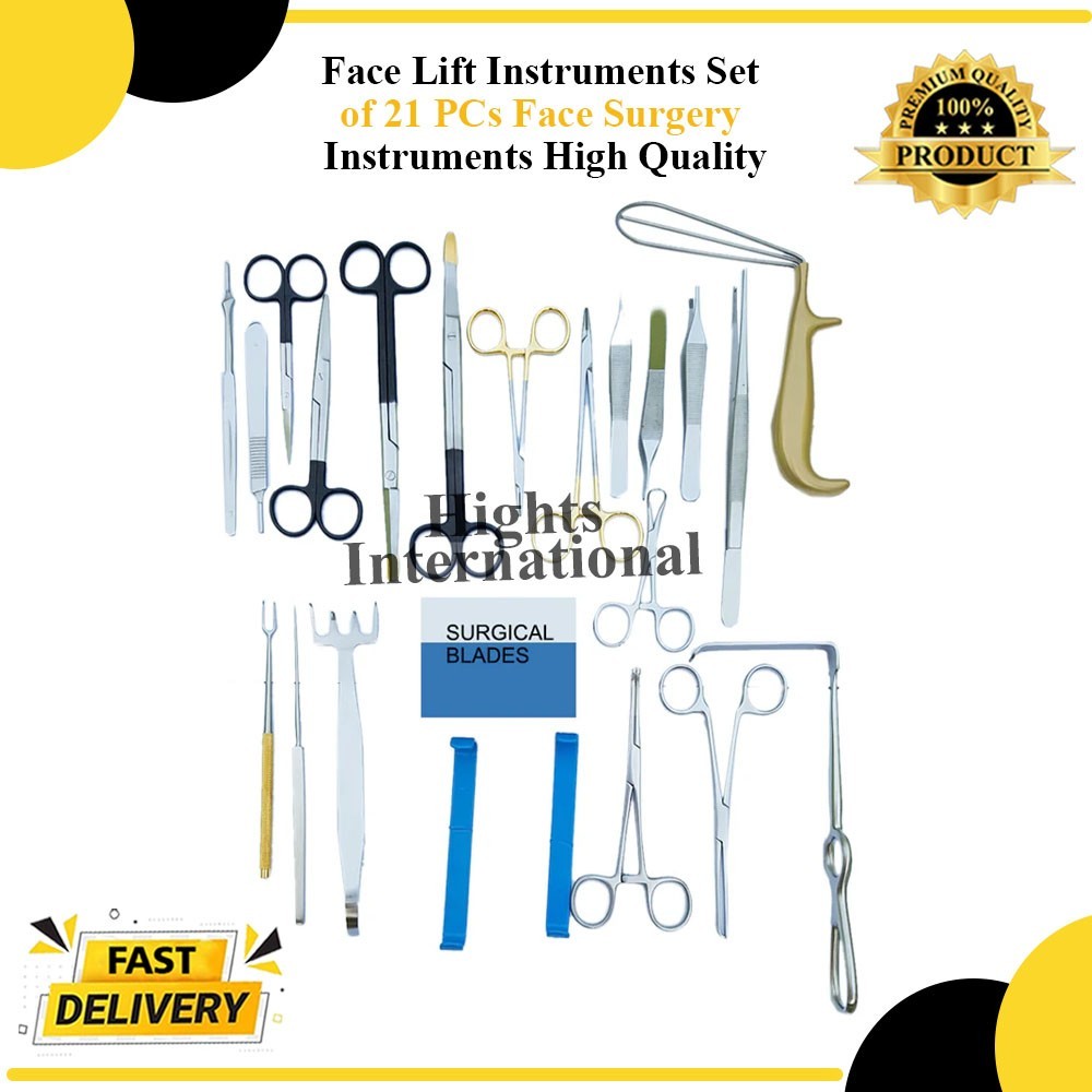 Face Lift Instruments Set of 21 PCs Face Surgery Instruments High Quality