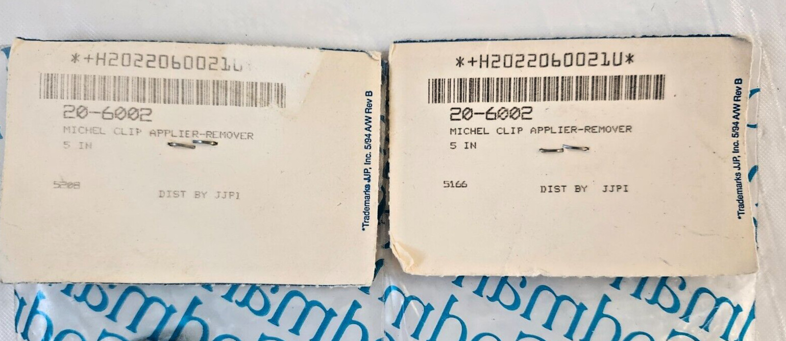 Lot of TWO, NEW – Codman 20-6002, 5″ Michel Clip Applier / Remover (A4A)