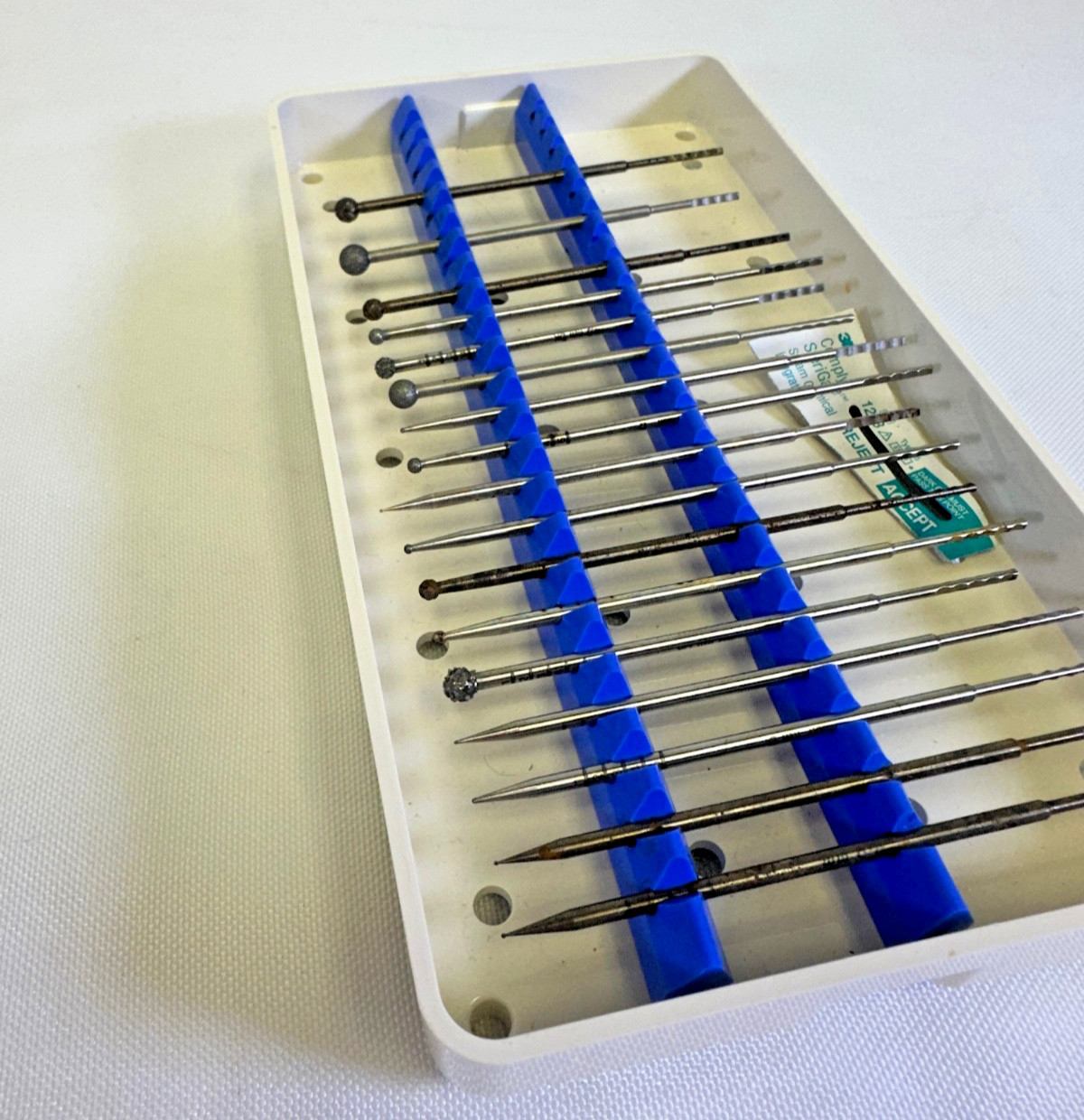 Set of 17 Stryker TPS Ototome Drill Bits and Burrs W/ Case ENT Orthopedic