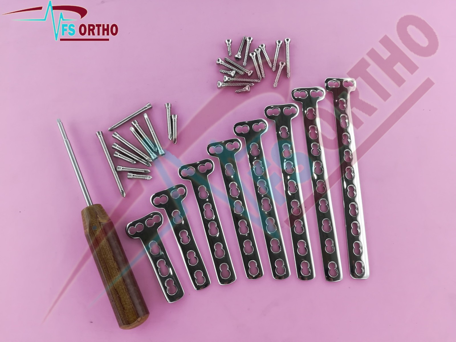 Locking T-Buttrëss Plate 3–10 Holes with 5mm LCP Screws 70 PCS SS 316L