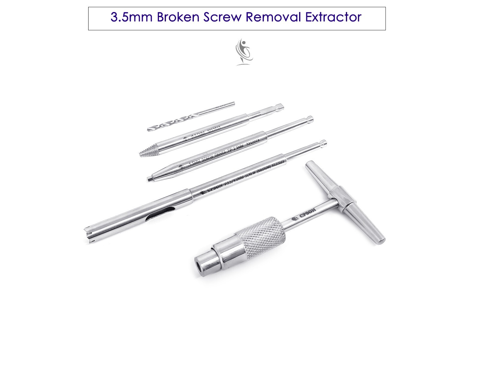 3.5mm Broken Screw Removal Extractor Veterinary Surgical Instrument SS