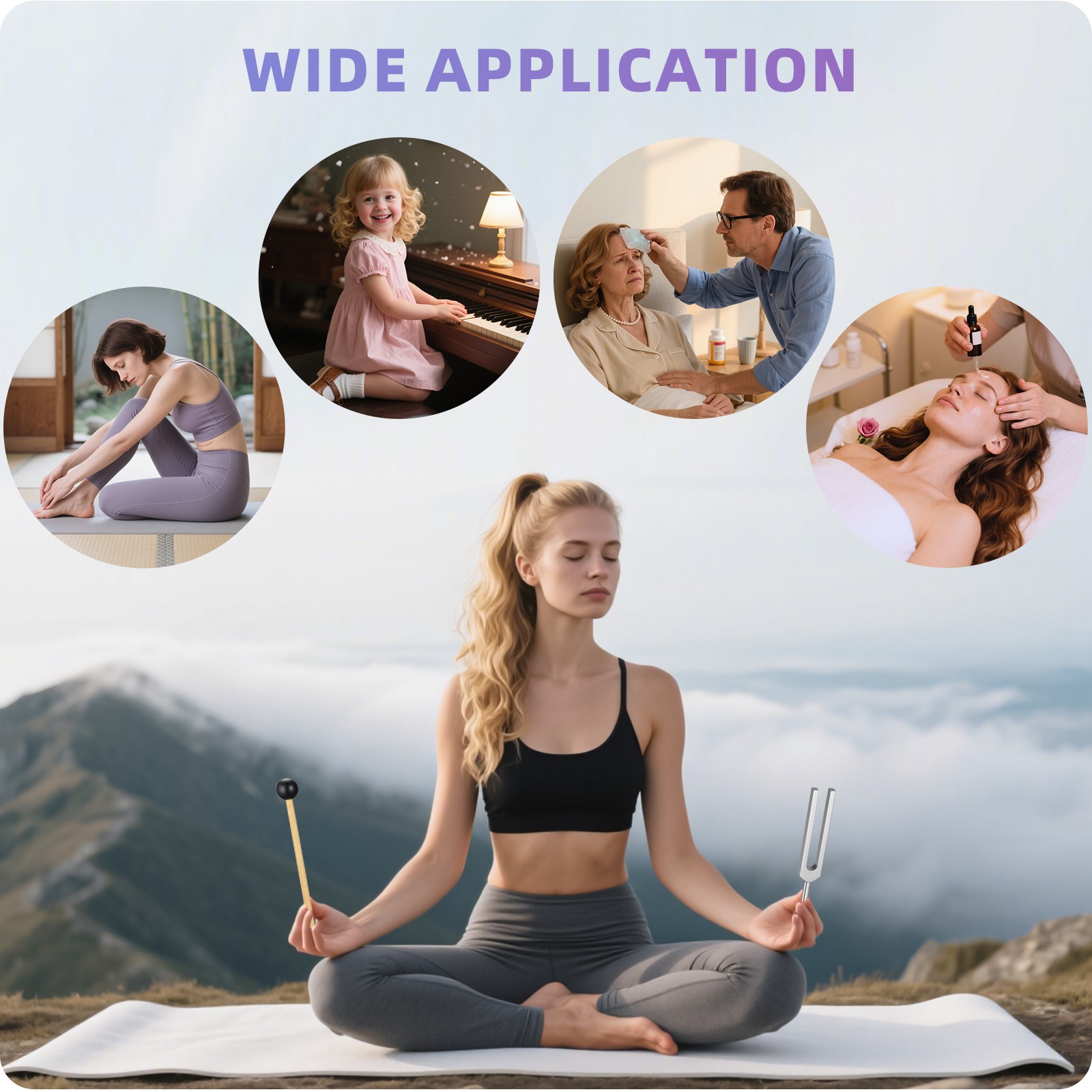 528Hz Healing Tuning Fork With Silicone Hammer Sound Therapy Musical Instrument