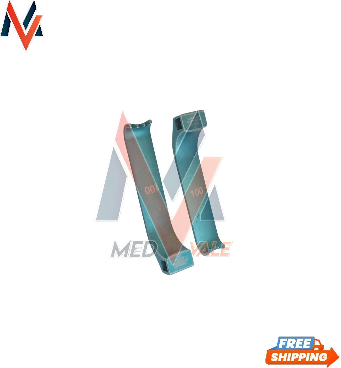 Lot of 2, V. Mueller S-1932, Shadow-Line McCulloch Offset Retractor Blade