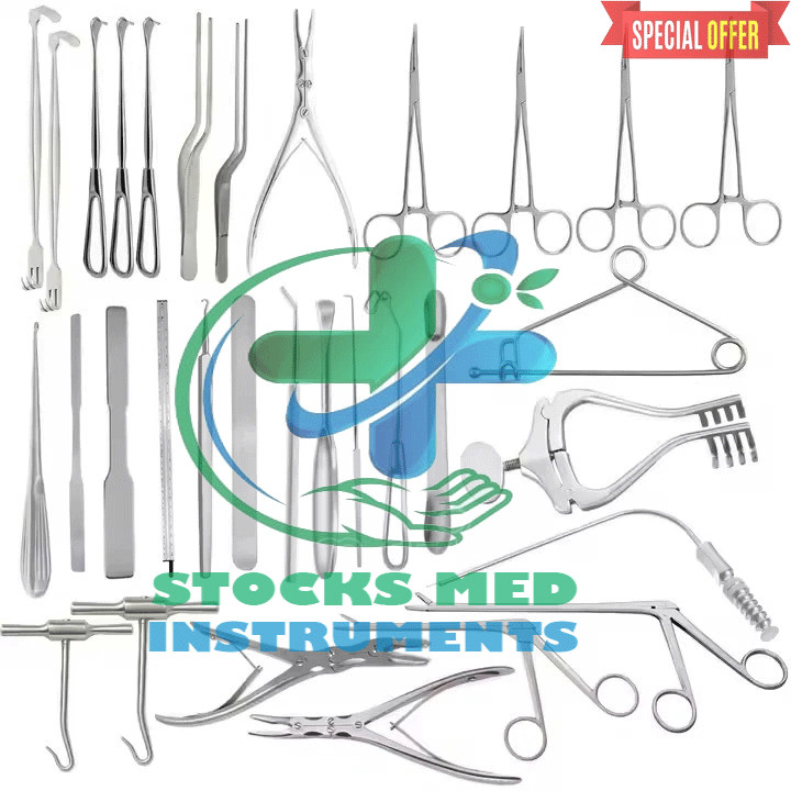 32-Piece Neuro Craniotomy Instruments Set Comprehensive Neurosurgery Tools