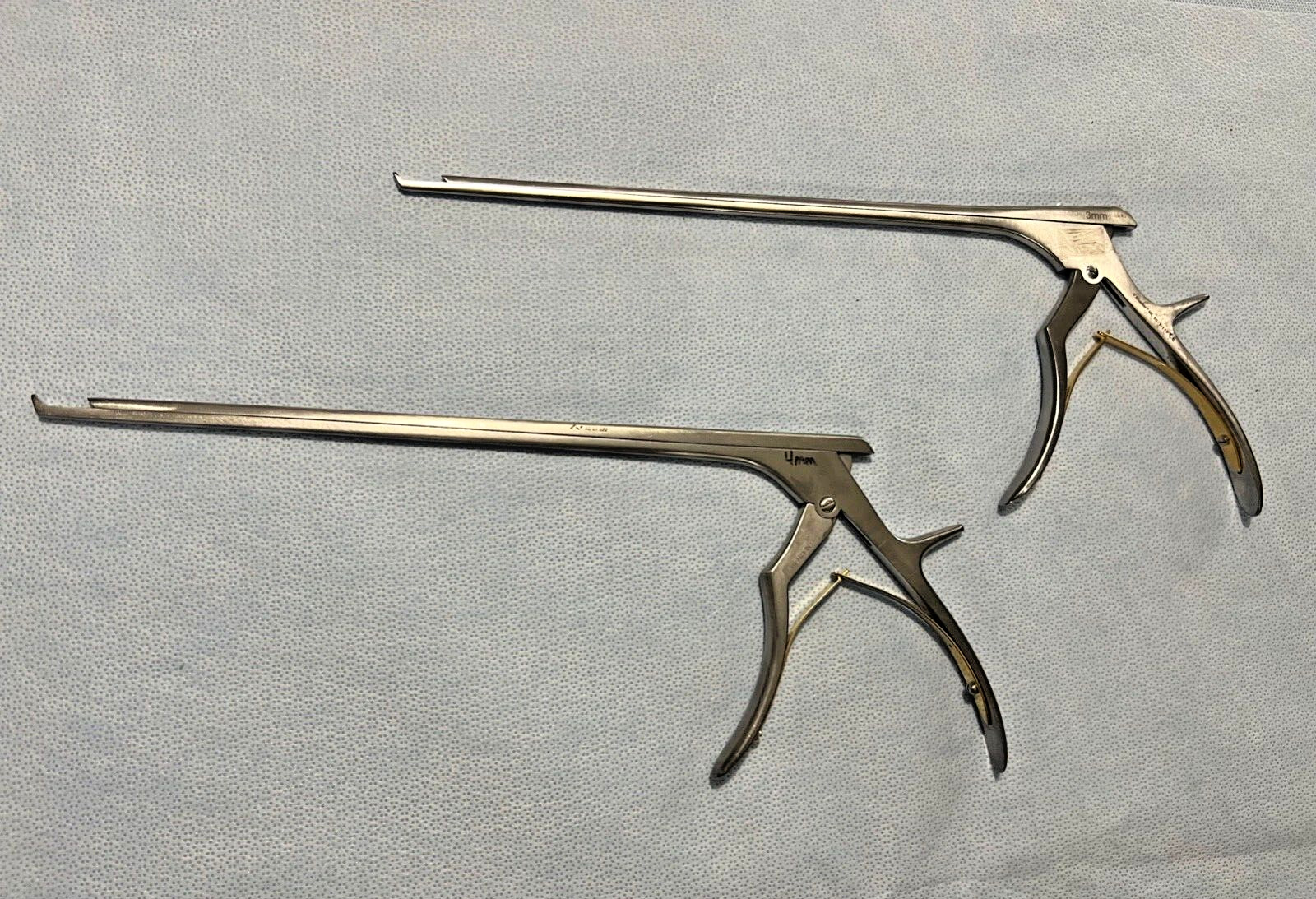 Set of 2 V. Mueller NL4071-113 3mm, NL4071-114 4mm Kerrison Rongeurs 40° X 11.5″