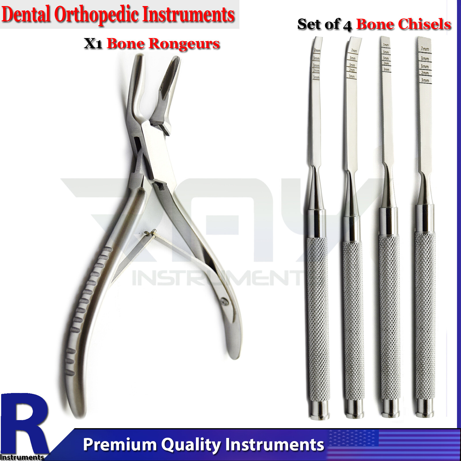 Dental Chisels Straight-Curved Surgical Ridge Bone Splitting Bone Ronguer Pliers