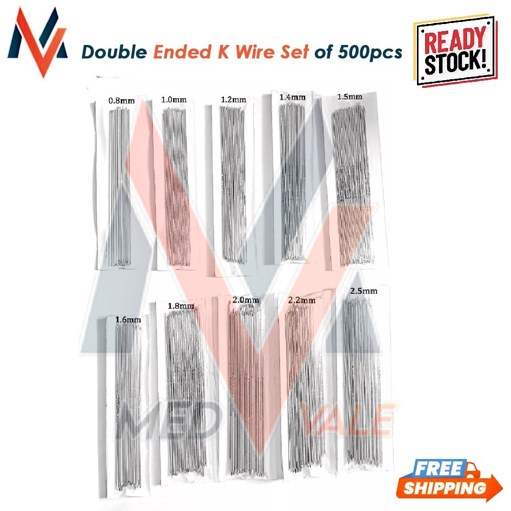 Double Ended K Wire Set of 500pcs Veterinary Instruments Stainless Steel