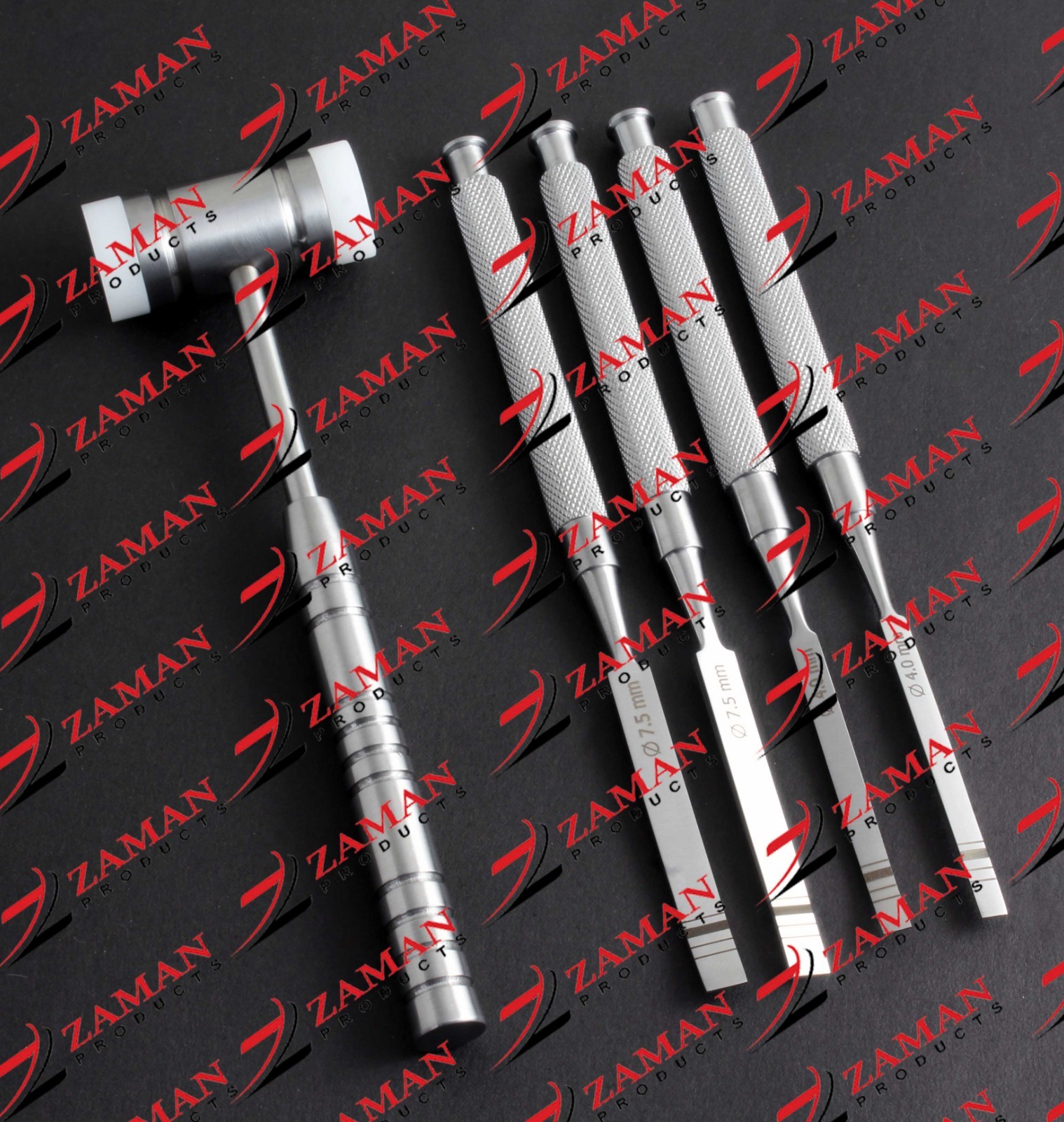 Ridge Splitting Bone Chisels with Mead Mallet Dental Periodontal Inst 5 PCs Set