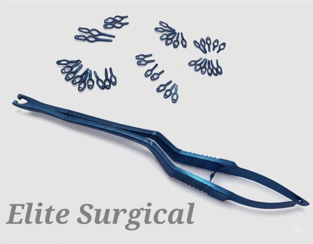Aneurysm Titanium Clips Set / 40 Clips + Rotating Clip Applicator Instrument