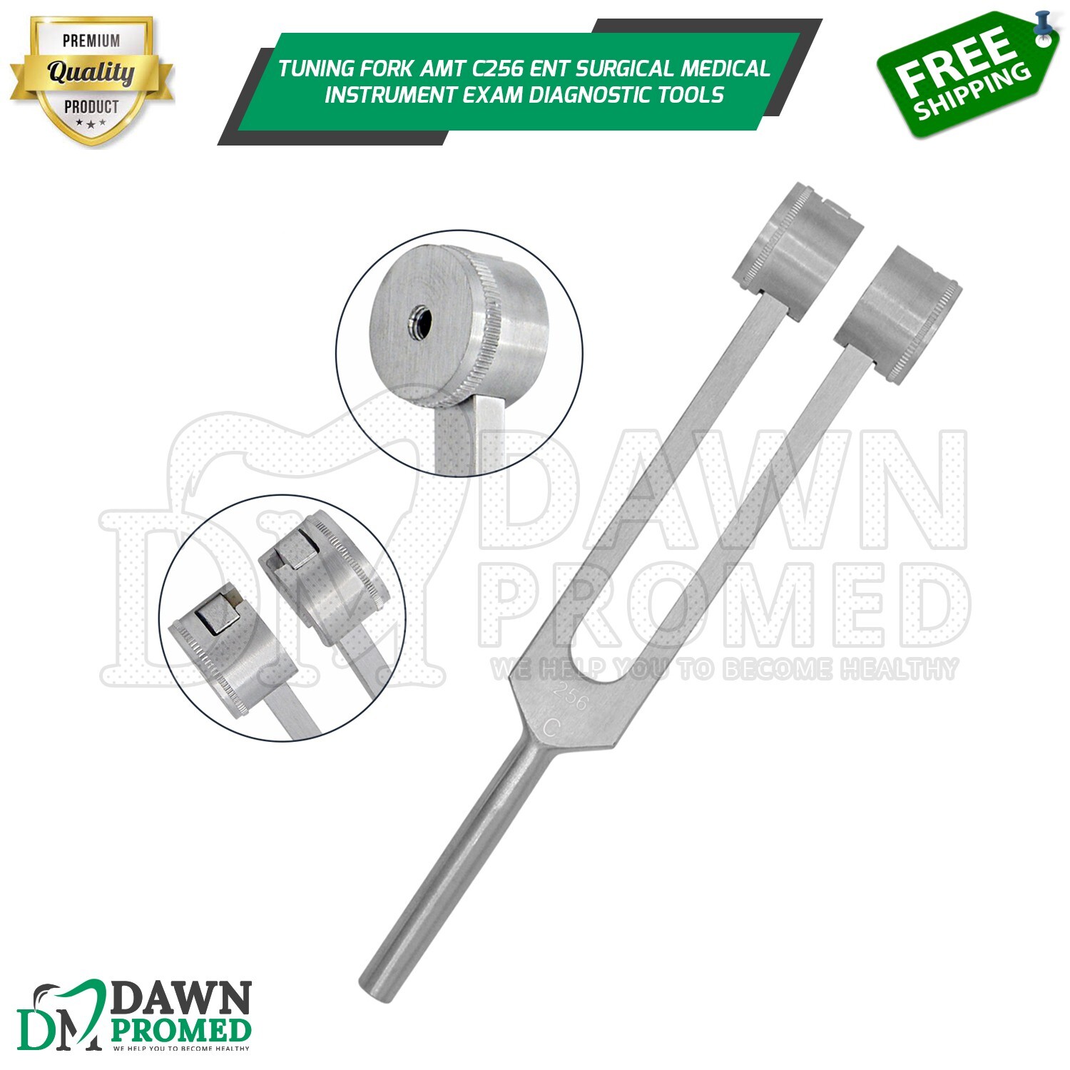 Tuning Fork AMT C256 ENT Diagnostic Exam Tools Surgical Medical Inst German Gr