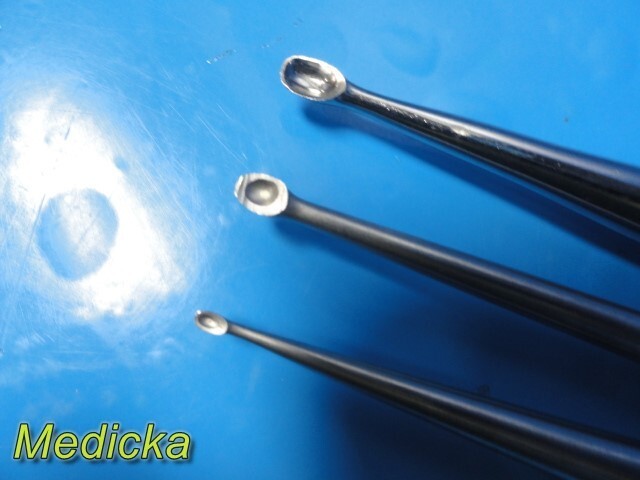 12X V. Mueller Zimmer Assorted Bone Curettes; Oval Cup | Straight/Angled ~ 35759