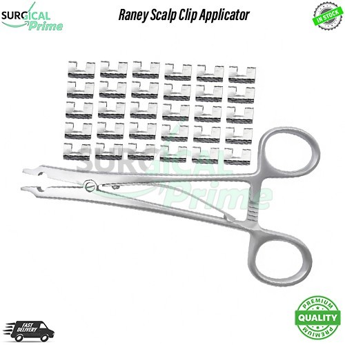 Raney Scalp Clip Applicator Plus 30 Pcs Clip Surgical Instruments Set Premium