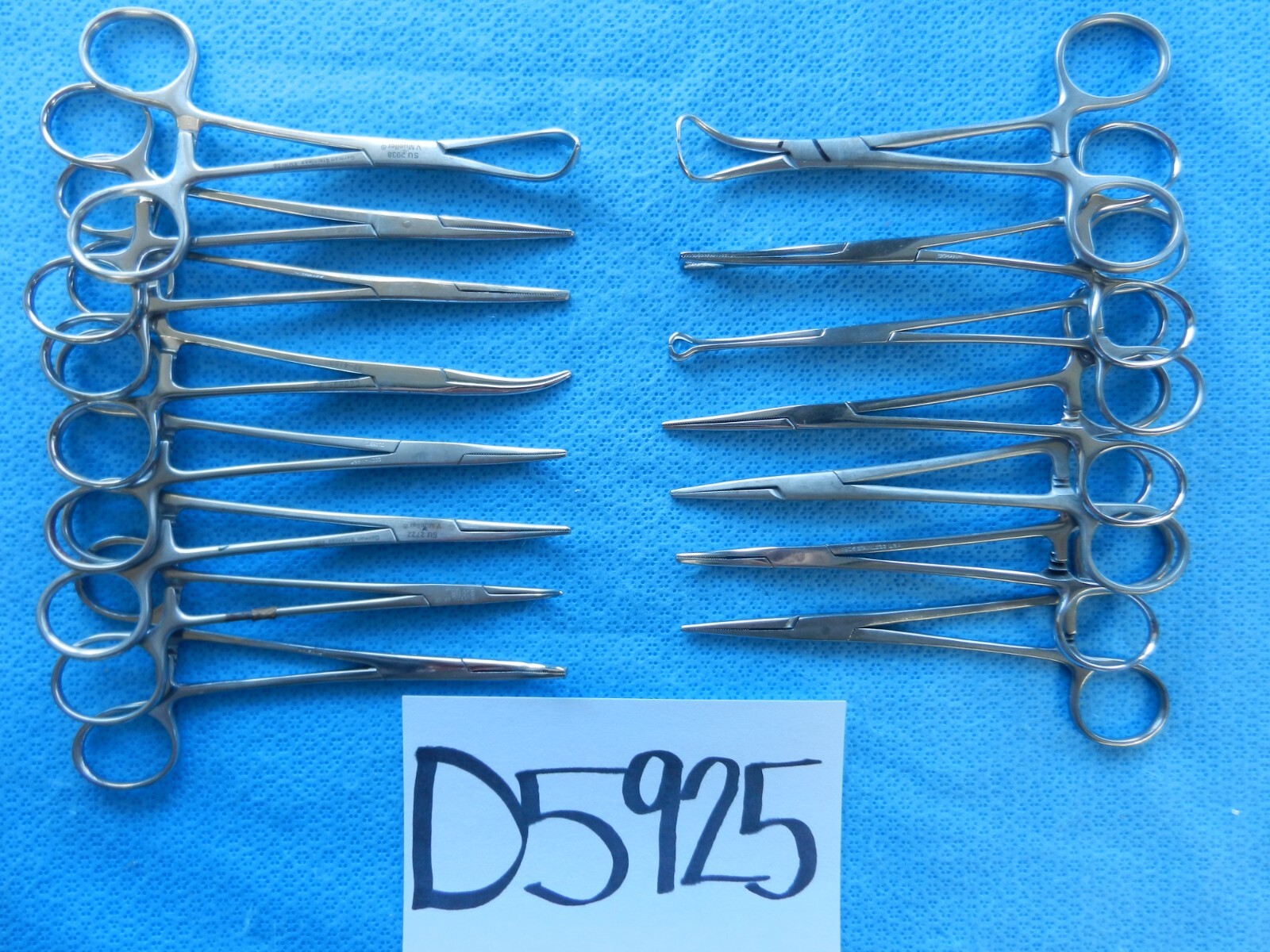 D5925 V. Mueller Jarit Pilling Surgical Forceps Lot of 15 Approx. 15cm