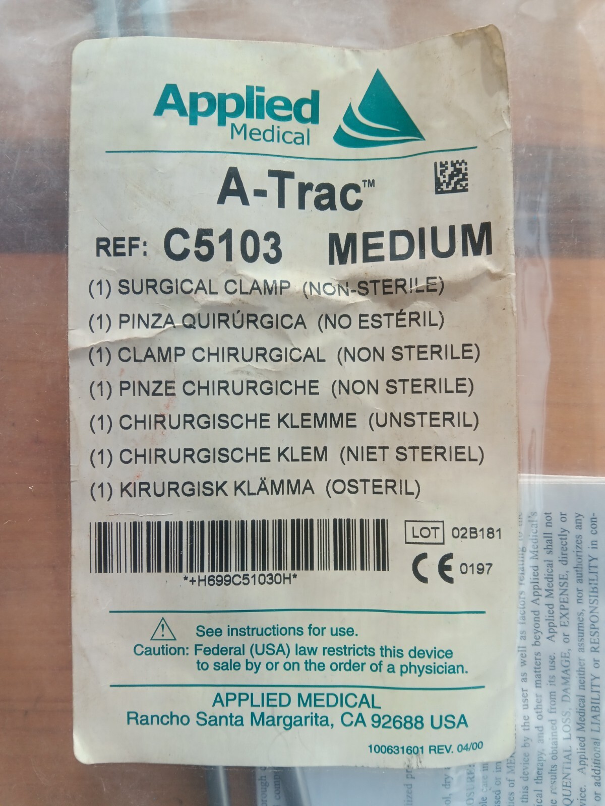 Applied Medical A-Trac C5103 Medium Surgical Clamp