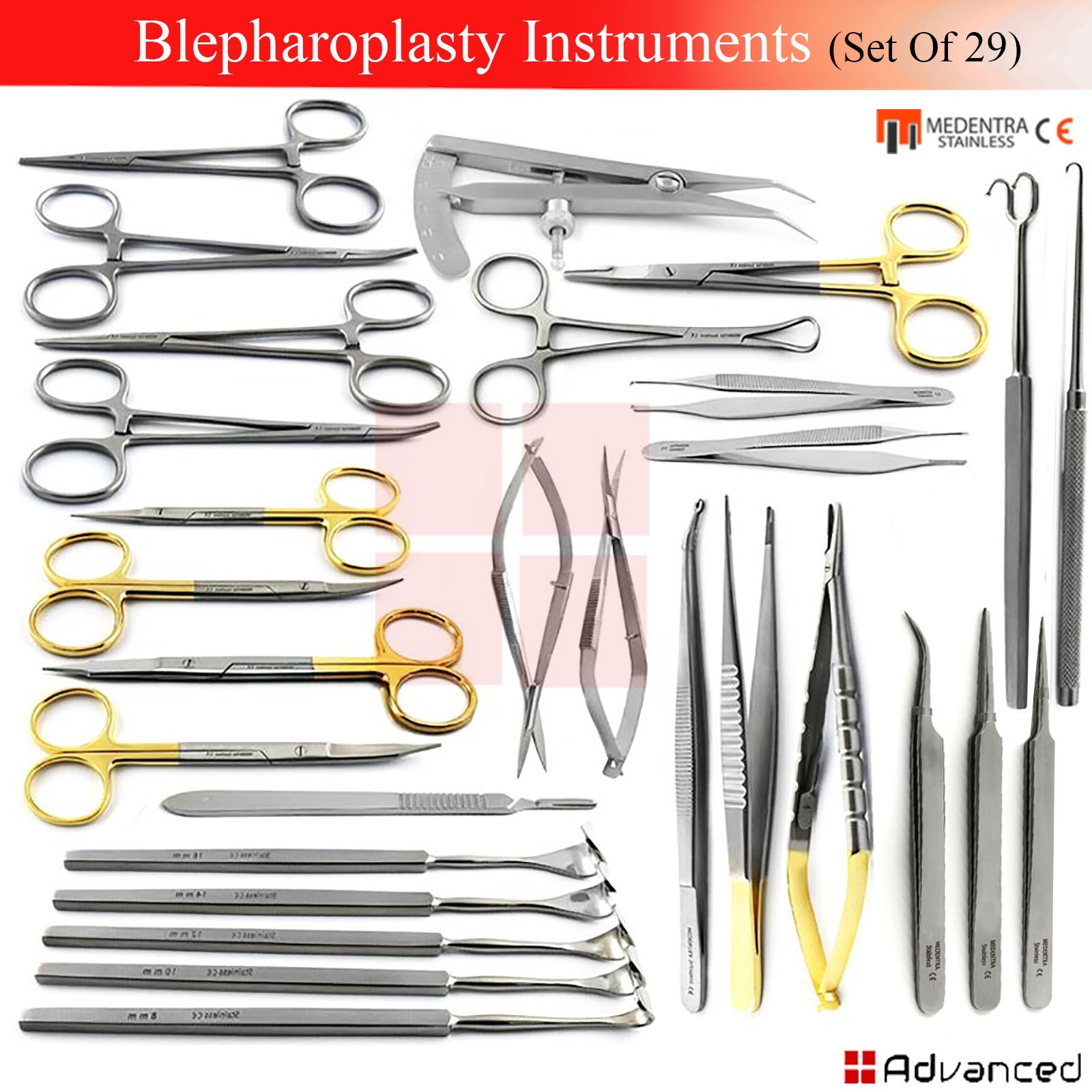Ophthalmic Blepharoplasty Set Plastic Surgery Eyelid Surgical Instruments