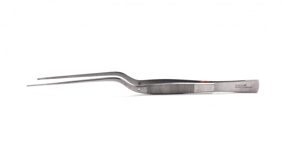 Codman 30-1147 Janson Bayonet Dressing Tissue Forceps 7 1/2″ 1 x 2 Teeth Cushing