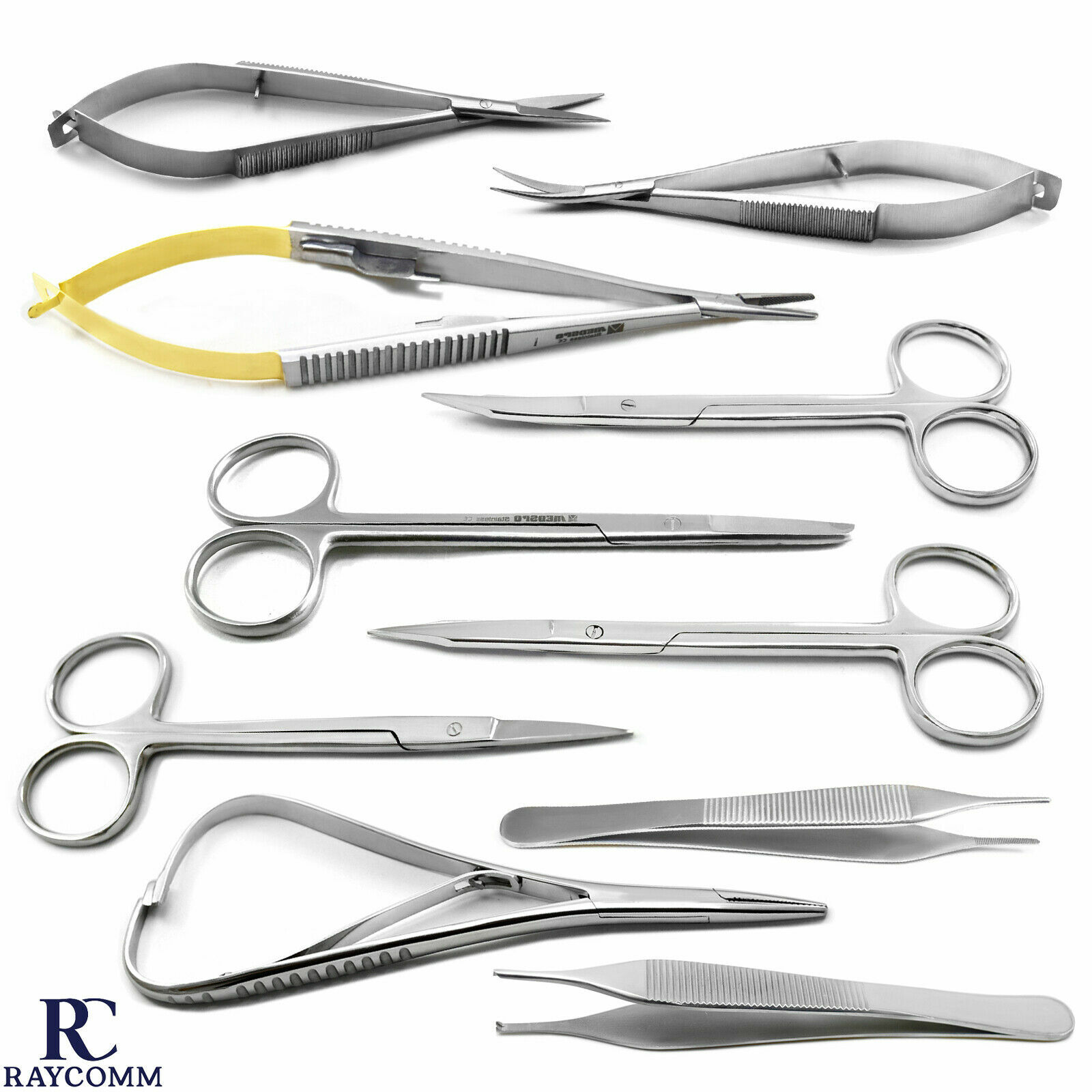 Microsurgical Surgery Kit Suture Needle Holder Tissue Iris Scissors Small Animal
