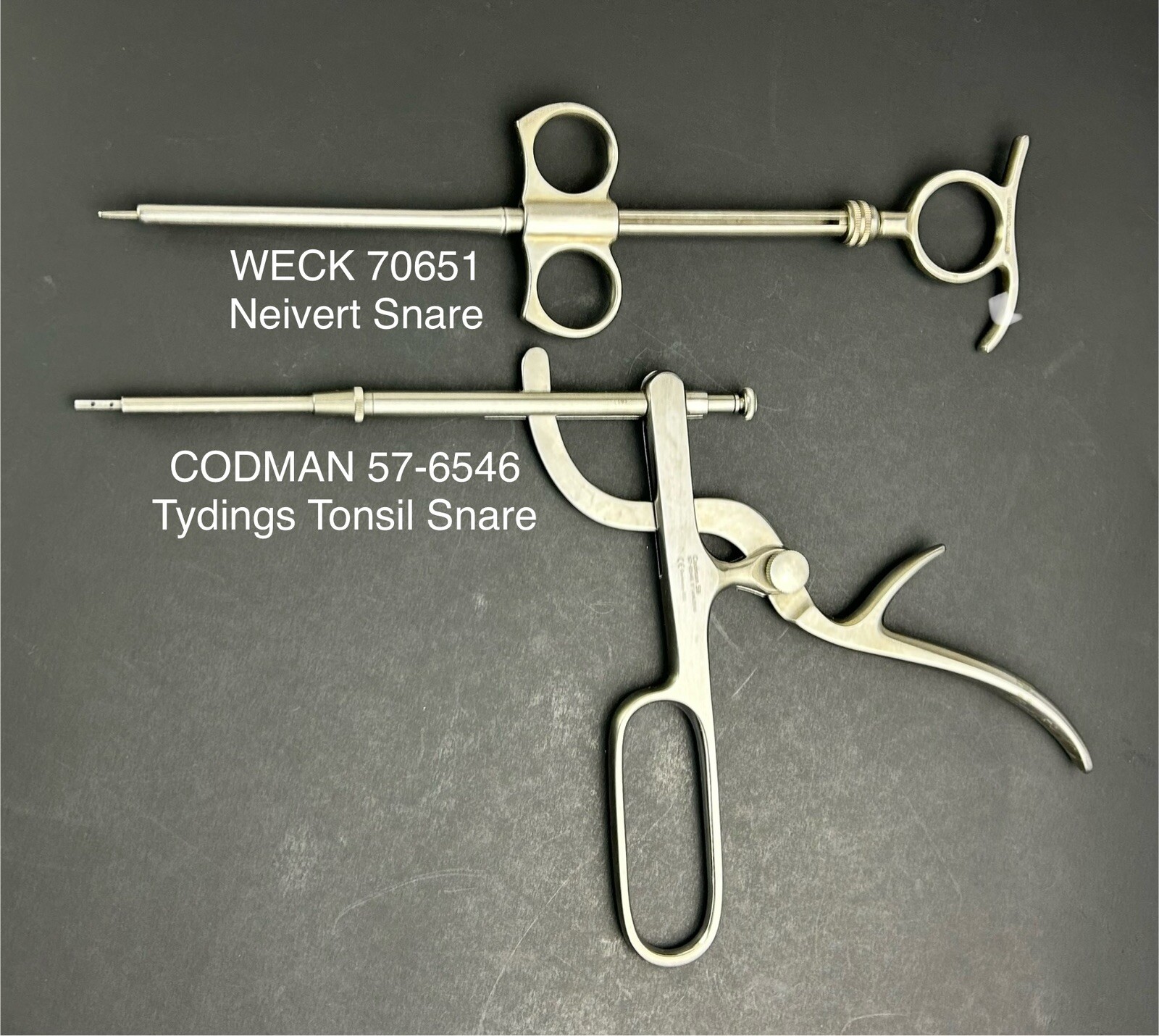 CODMAN 57-6546 Tydings Tonsil Snare 9in Length WECK 70651 Neivert Snare Lot 2pcs