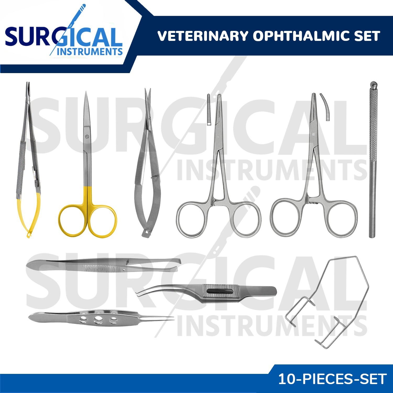 10 Pcs Veterinary Ophthalmic Set German Grade Surgical Instruments Kit