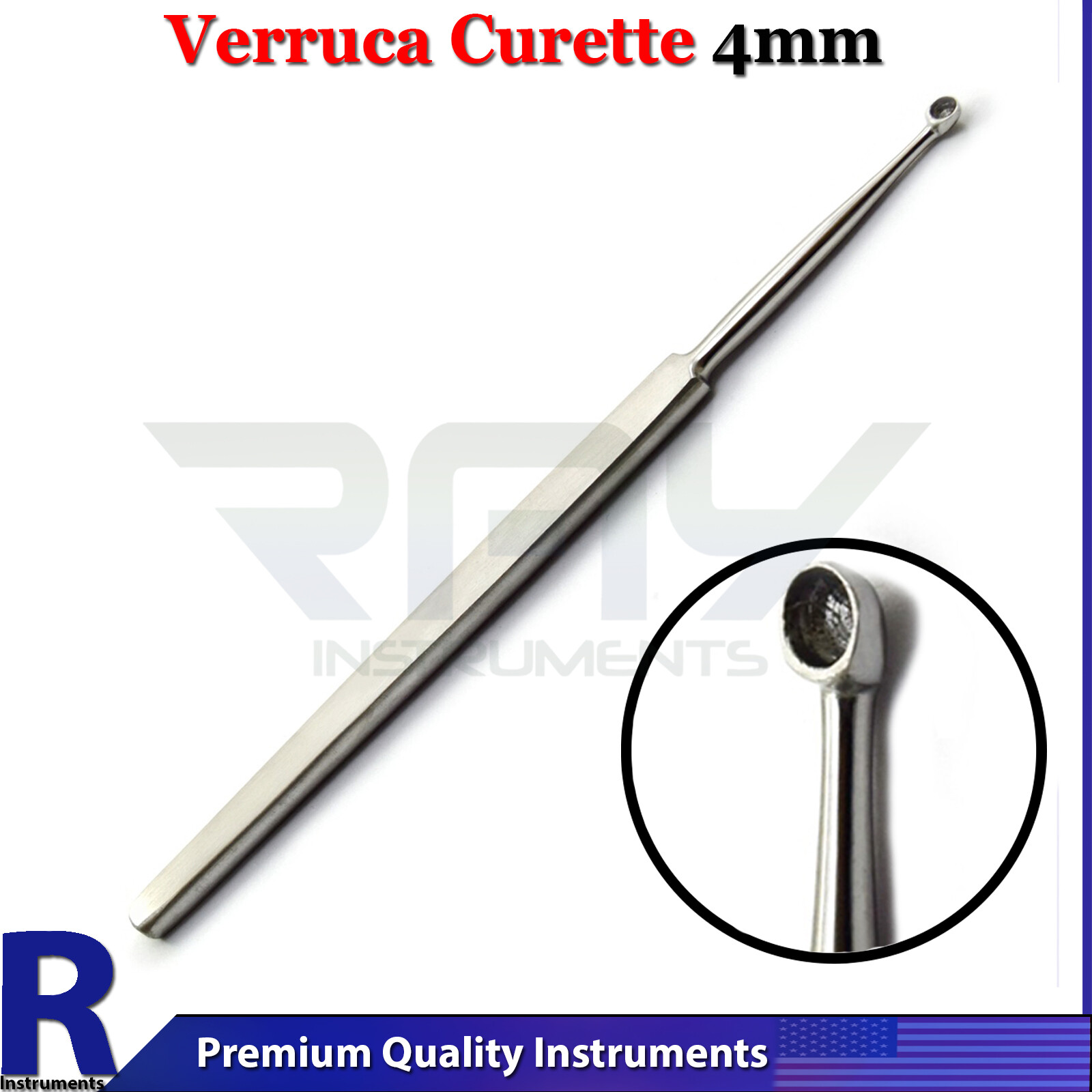 Verruca Curette 4mm Scraping Chiseling Surgical Orthopedic Ear Cleaner Tools