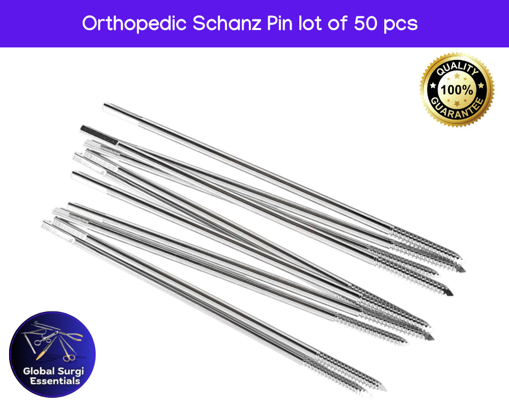 Orthopedic Schanz Pin Set – 50 pcs Veterinary Surgical Instruments, MedicalGrade