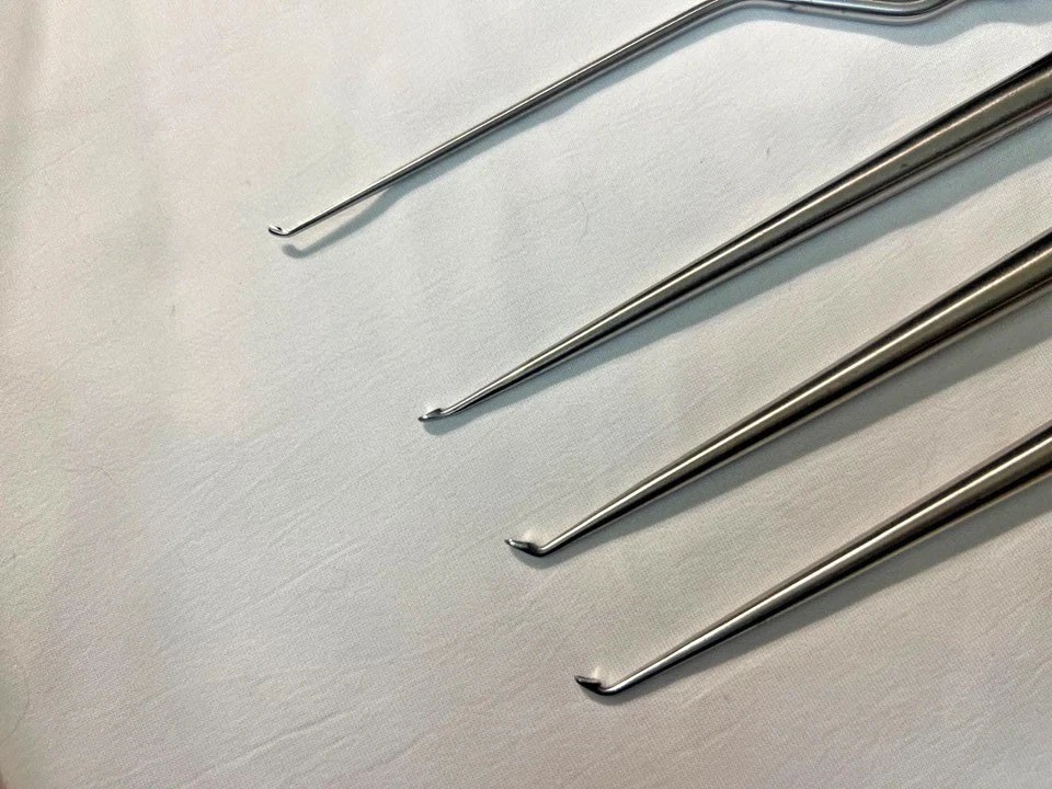 Set Of 4 Millennium Spinal Curettes Sizes 0,00,0000 Angled & Straight 9″ Length