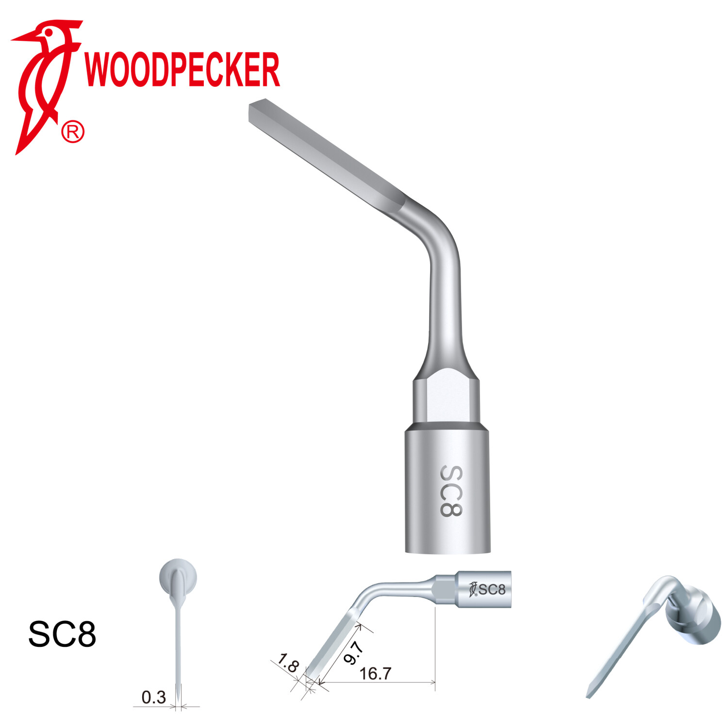 Woodpecker Piezo Teeth Extraction Tips SC8 for Surgic Smart & AI Surgery