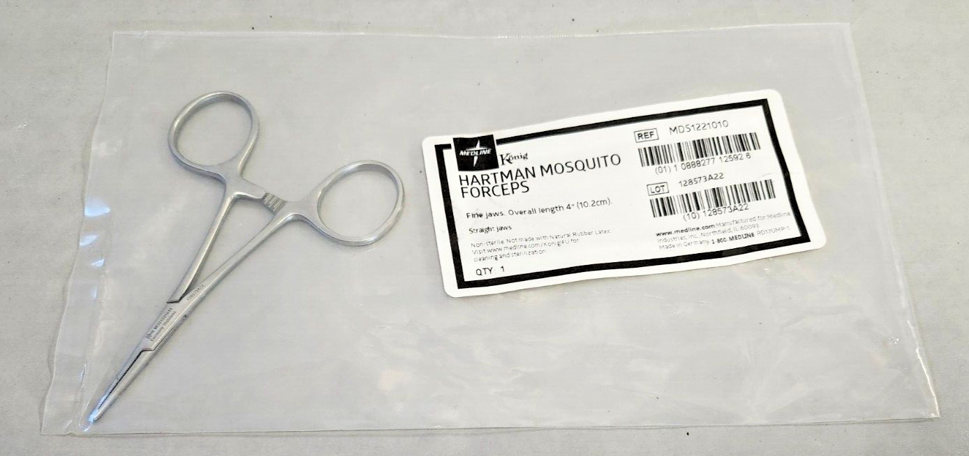 Medline, Konig – Hartman Mosquito Forceps, Straight, Fine Jaw, 4″ NEW