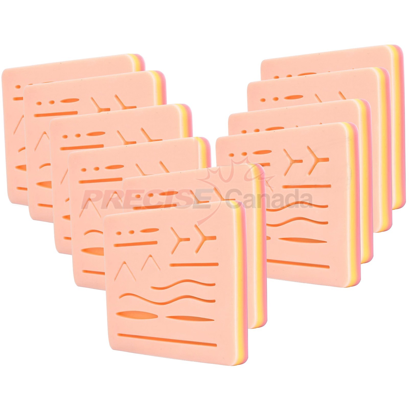 10Pcs Medical Skin Suture Practice Silicone Pad Wound Simulated Training DS-1356