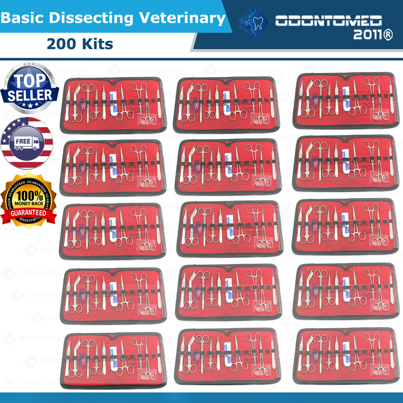 ODM 200 Kits Of Basic Dissecting Veterinary, Surgical, Instruments