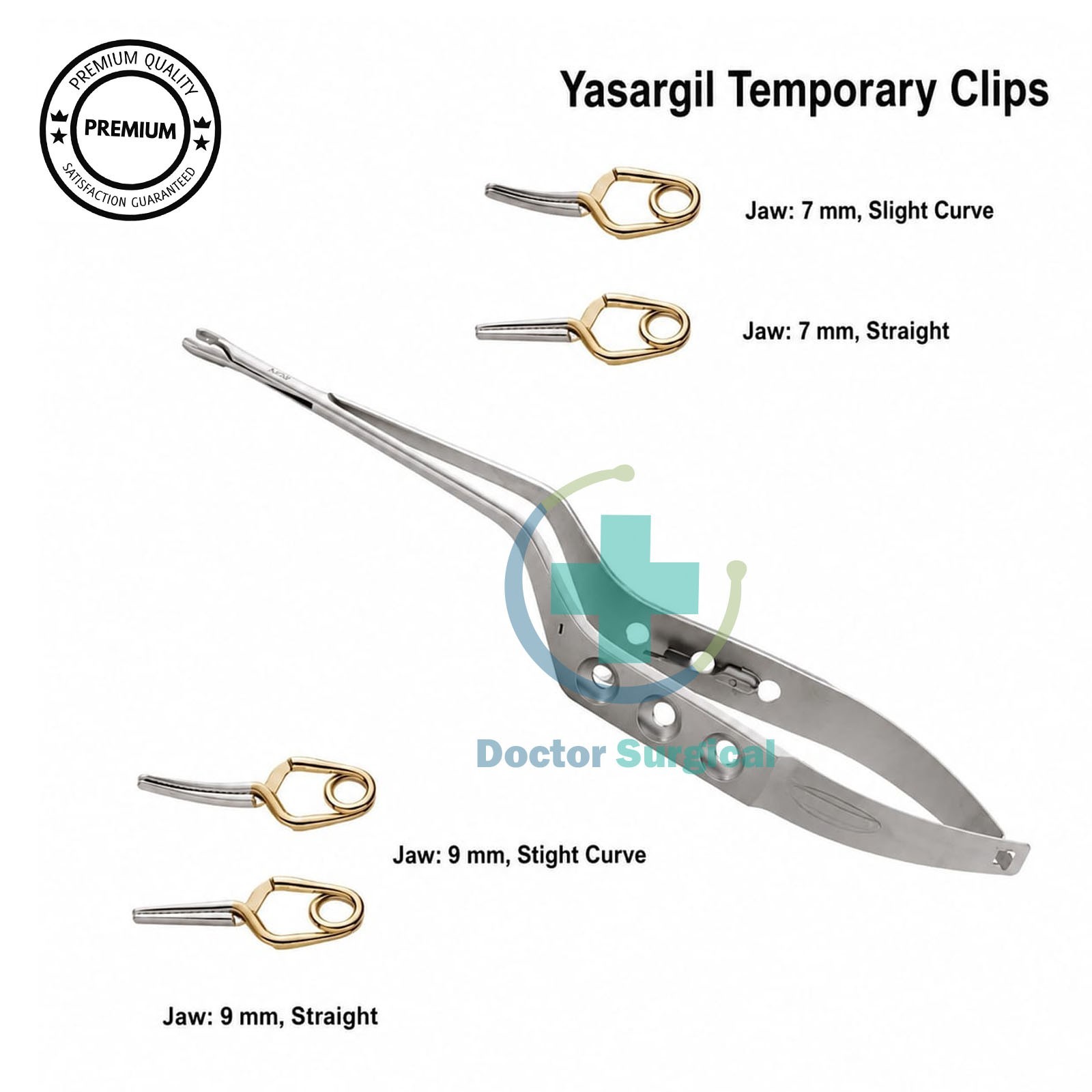 Scanlan Yasargil Aneurysm Clip Applicator Set 4 Titanium Clips Neurosurgery