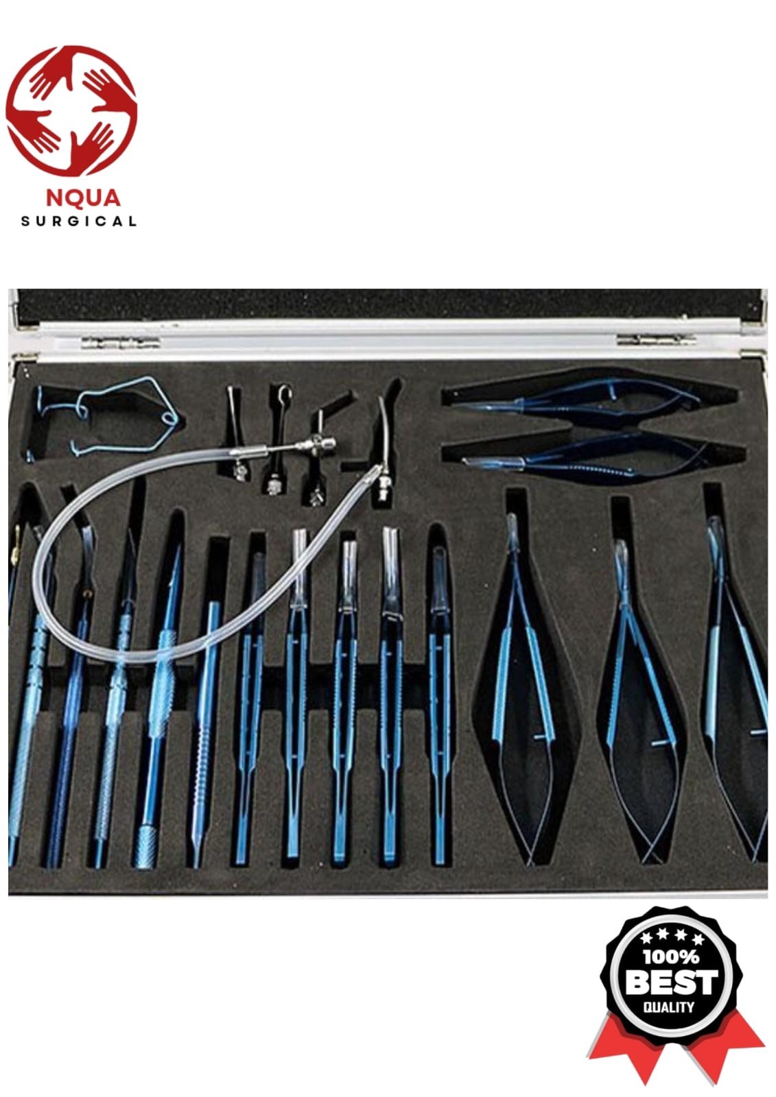 Ophthalmic Cataract Eye Surgery Kit 21 Pcs with Case Box Surgical Instruments