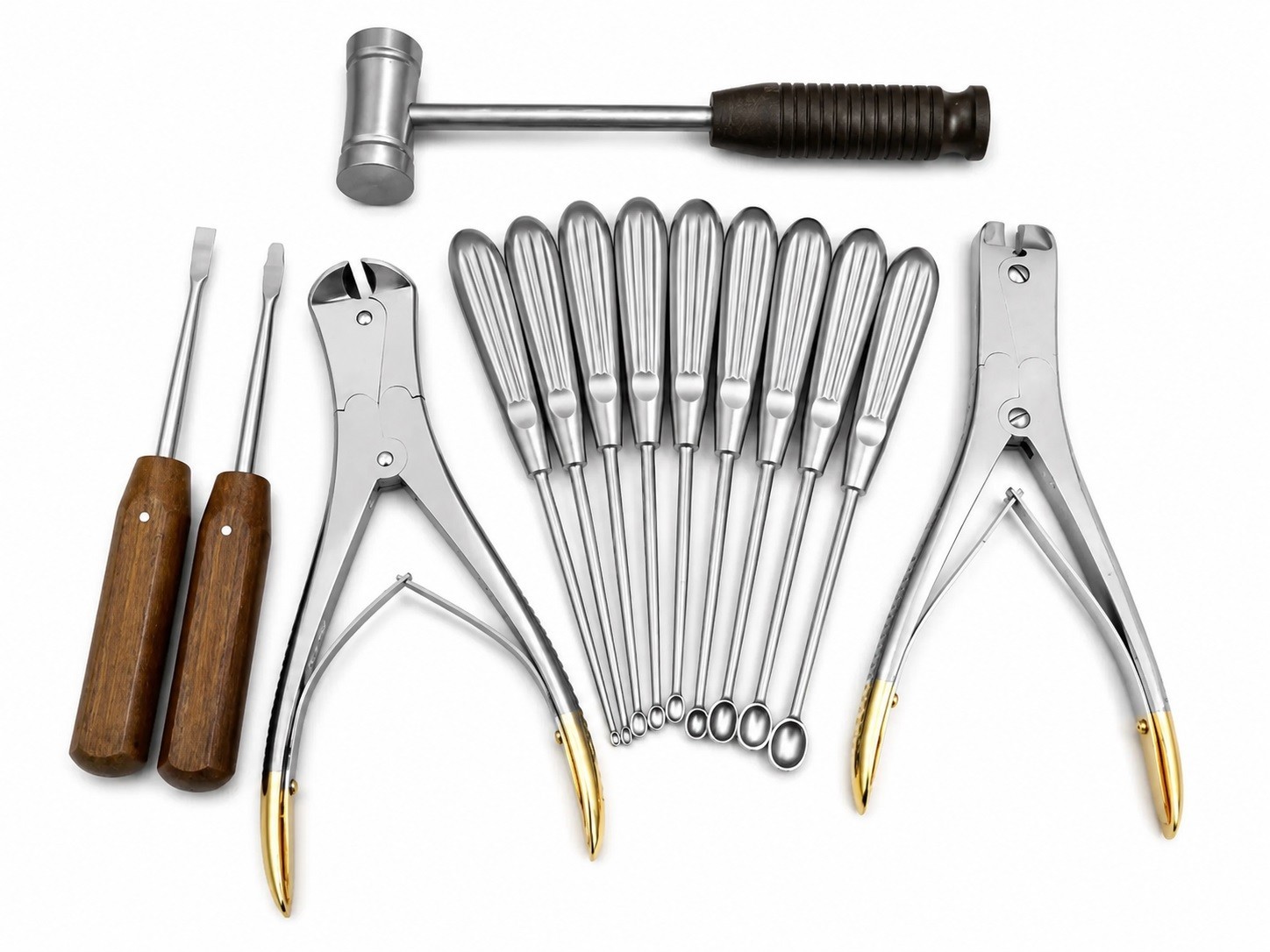 Volkmann Bone Curette & Bone Cutters Basic Set of 14 Spine Orthopedic Surgical