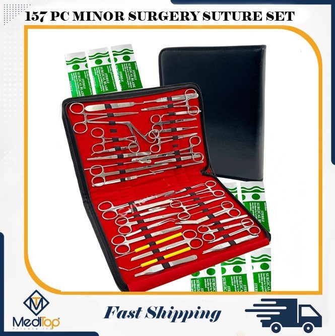 NEW PREMIUM 157 PC MINOR SURGERY SUTURE SET SURGICAL INSTRUMENTS KIT-ALL IN ONE