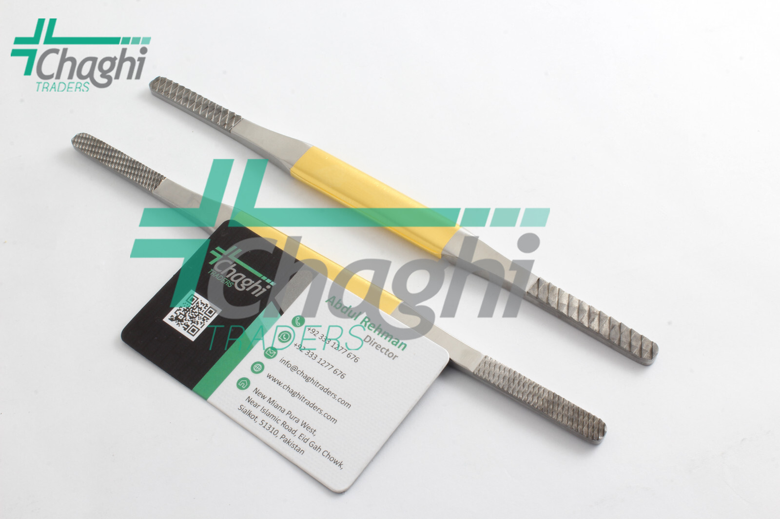 Fomon Double Ended Nasal Rasp Medium 21 cm T/C 2 PCs Set By Chaghi Traders