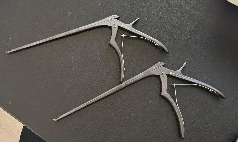 Set of 2 Boss Instruments 70-0162P Panther Kerrison Rongeurs 1mm 40° Up 8″