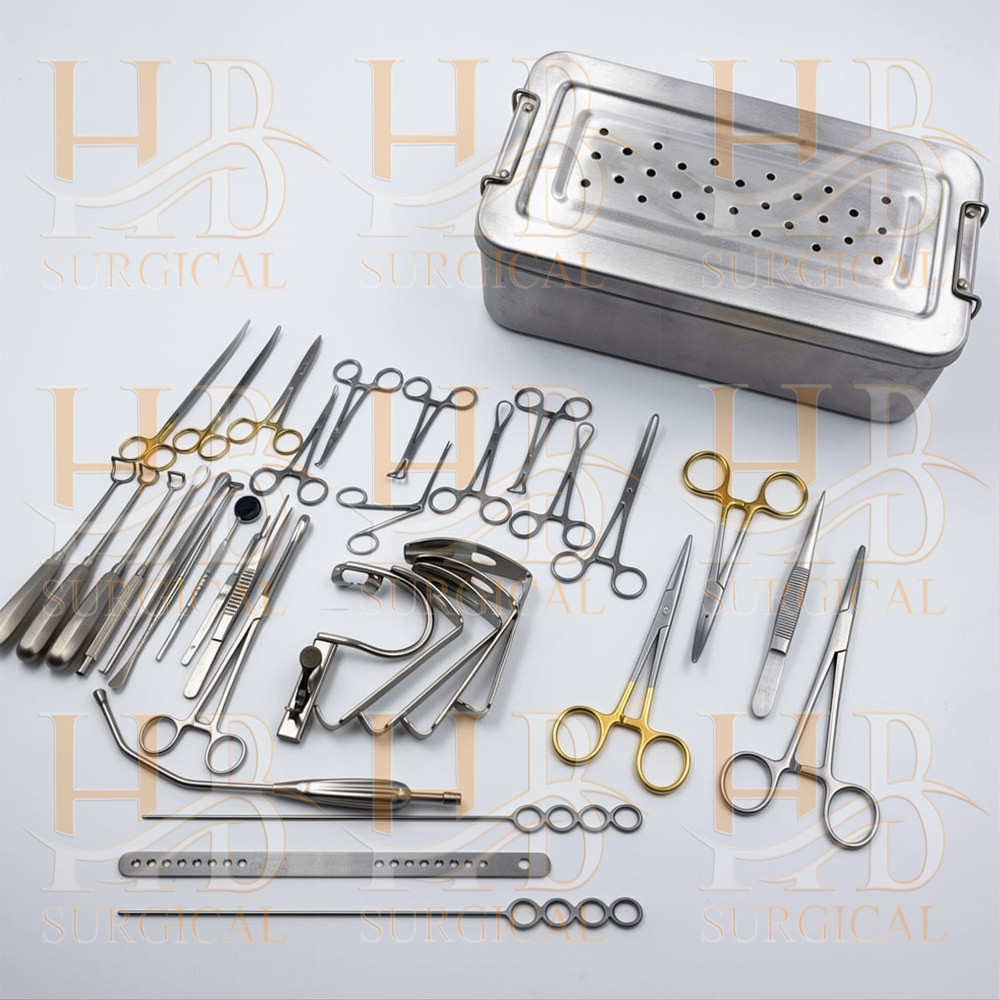 New Tonsillectomy and Adenoidectomy 30 pcs Set Surgical Instruments Kit with Box