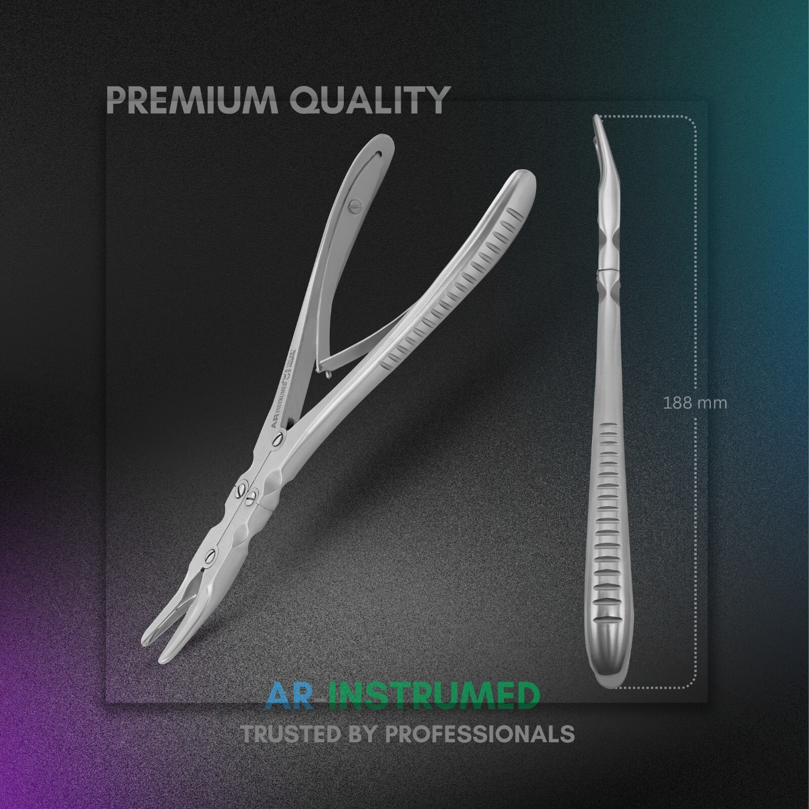 Beyer Bone Rongeurs, 45 Degree Curved 7 Inches Double Action Dental Instruments