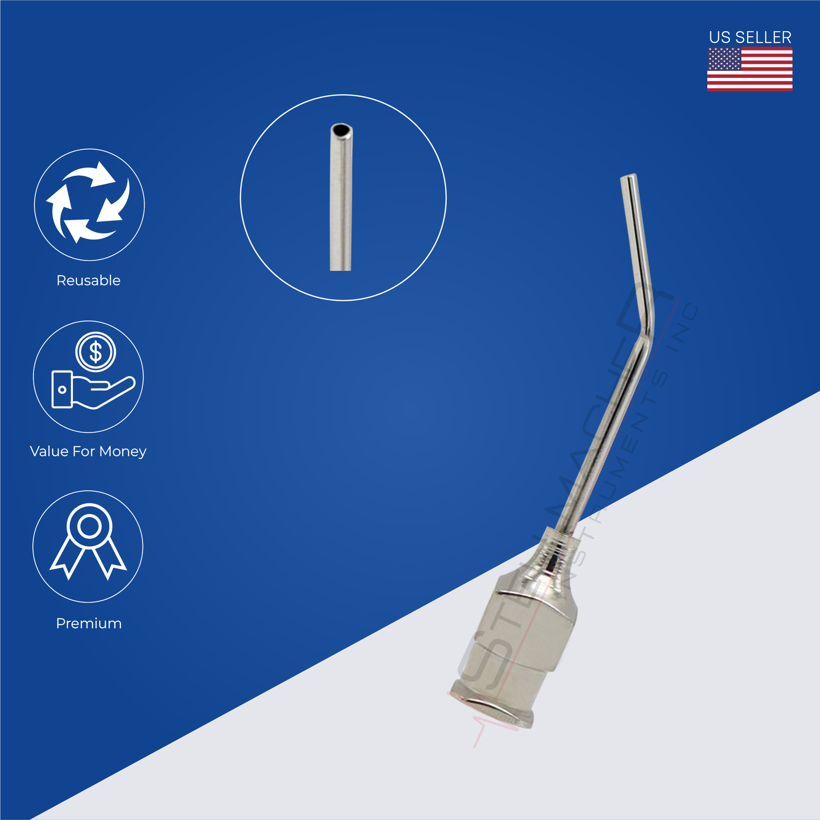 Irrigating Cannula, Bonn Model, Delicate – Round tip 19 ga